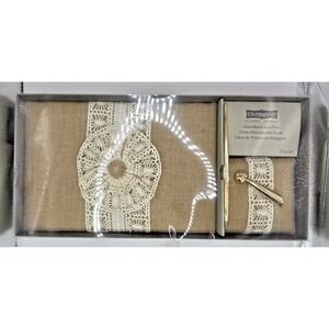 Guest Book & Pen Set by Celebrate It: Burlap Cover Rustic Weddings Anniversaries